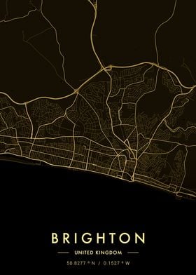 Brighton City Map Gold