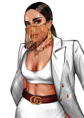 Boss woman in gold mask