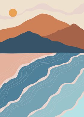 Sun mountain landscape