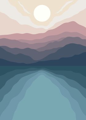 Nature Sun mountain art