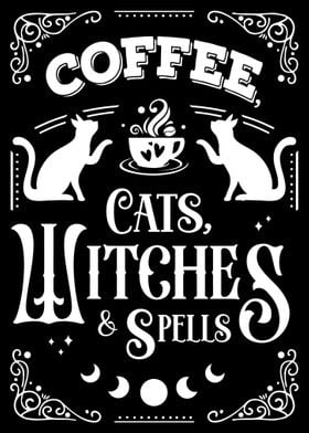 Coffee Cats Witches Spells