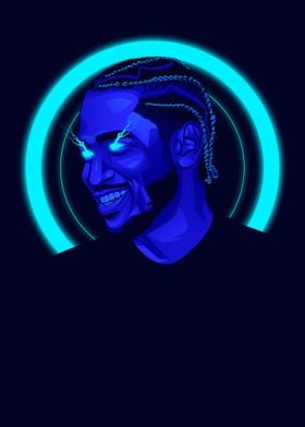 Trey Songz Neonblue Art