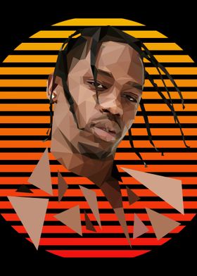 Travis low poly and moon