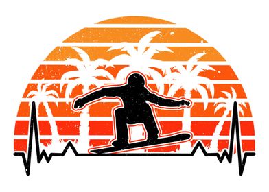 Snowboard Heartbeat Retro 