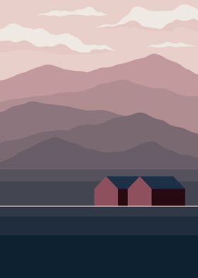 Abstract Mountain wall art