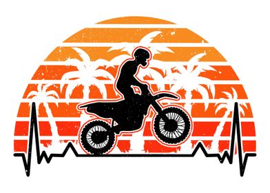 Motocross Heartbeat Retro 