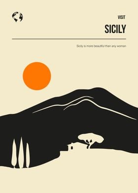 Sicily Italy Travel Poster