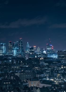 London skyline nightscape