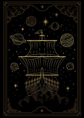 Vintage ship in Space