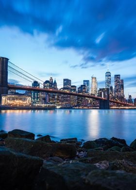 Brooklyn bridge blue sky