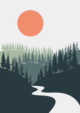 Nature Pine tree poster