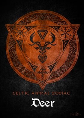 Deer Viking zodiac sign