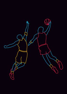 Basketball Neon pop Art 