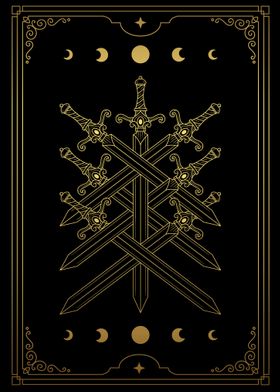 Seven sword tarot card 