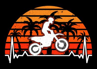 Motocross Heartbeat Retro 