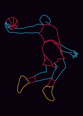 Basketball neon art
