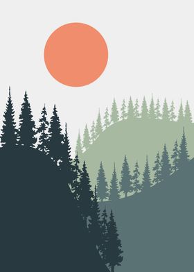 Nature forest pine tree