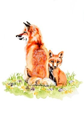 Fox with Pup
