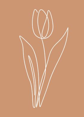 Flower Tulip one line art
