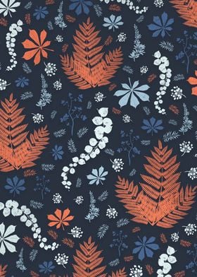 Blue Fancy Floral Pattern