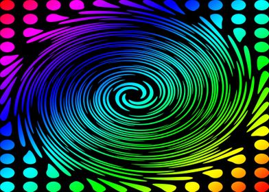 Multicolor abstract spiral