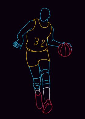 Retro Basketball Player