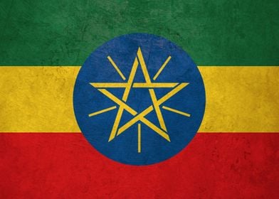 Flag of Ethiopia on Wall