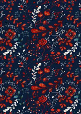 Red floral pattern