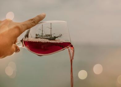 ship and wine