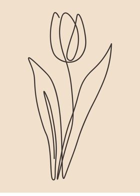 Tulip One line art