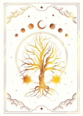 Tree of life with moon