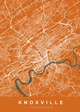 KNOXVILLE Map TENNESSEE