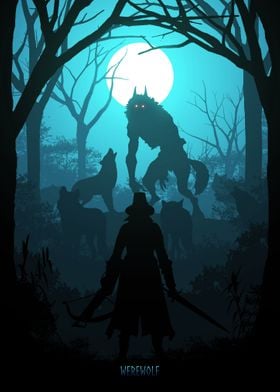 Werewolf monster at night