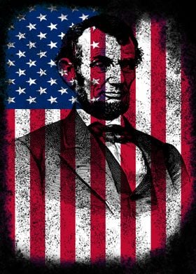 Abraham Lincoln USA Flag