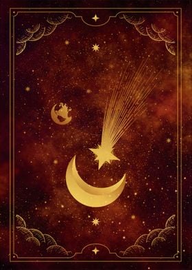 Tarot Moon shooting star