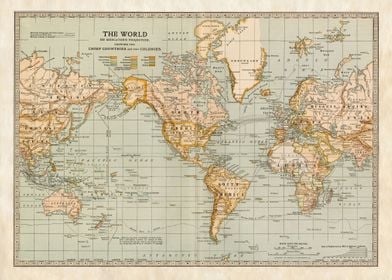 THE WORLD VINTAGE MAP