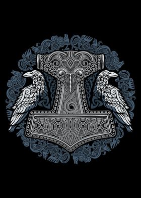 Viking Thor Raven Mjolnir