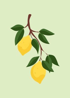 Lemon with Branch portrait