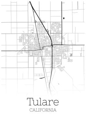 Tulare California map