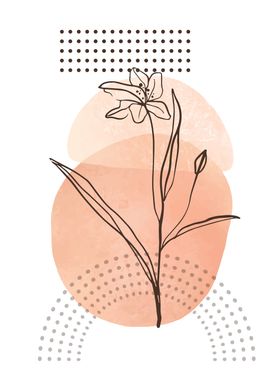 Tropical leaves flower art