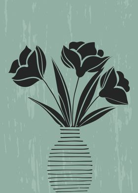 Abstract Rose flower vase