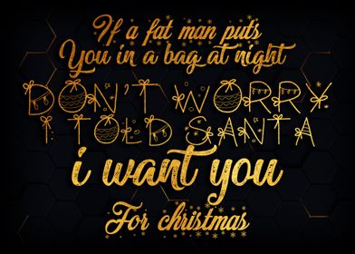 I want you for christmas