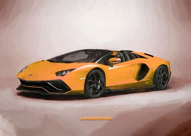 Lamborghini in watercolor' Poster by Cristina Romero | Displate