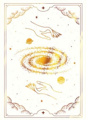 Tarot Galaxy with Hands