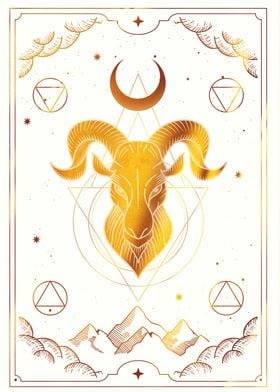 Tarot Goats head with moon