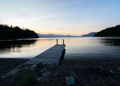 Lake at Sunrise Blue Dawn