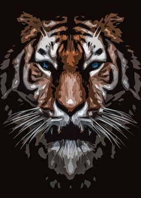 victor tiger art poster 