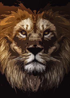 victor lion art poster 