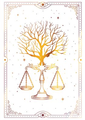 Tree with scale of justice