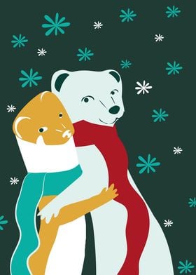 Weasel hugs in Christmas